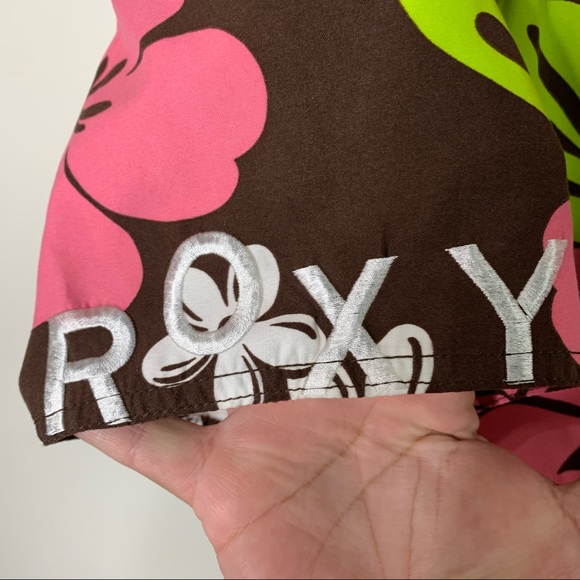 Roxy Girls Hawaiian Floral Swim Board Shorts - Picture 9 of 11